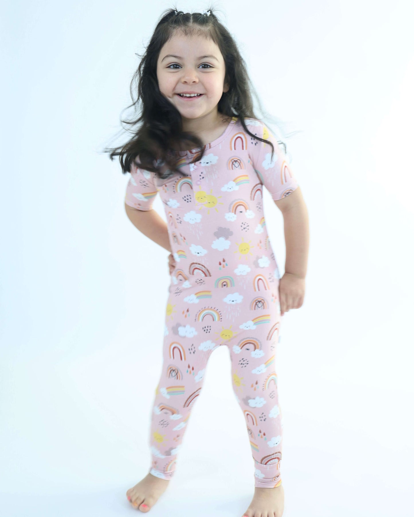 Bamboo Pull Up Romper - Rainnbow