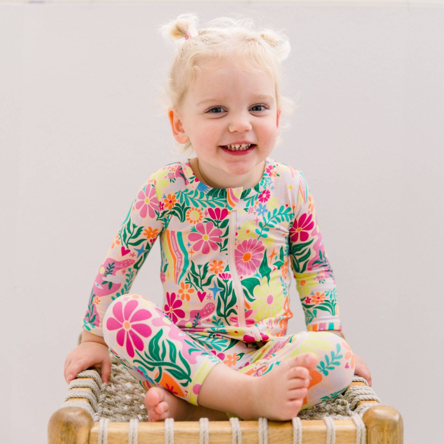 The Second-Skin Footless Romper | Rainbow Daisy Babe - 2T