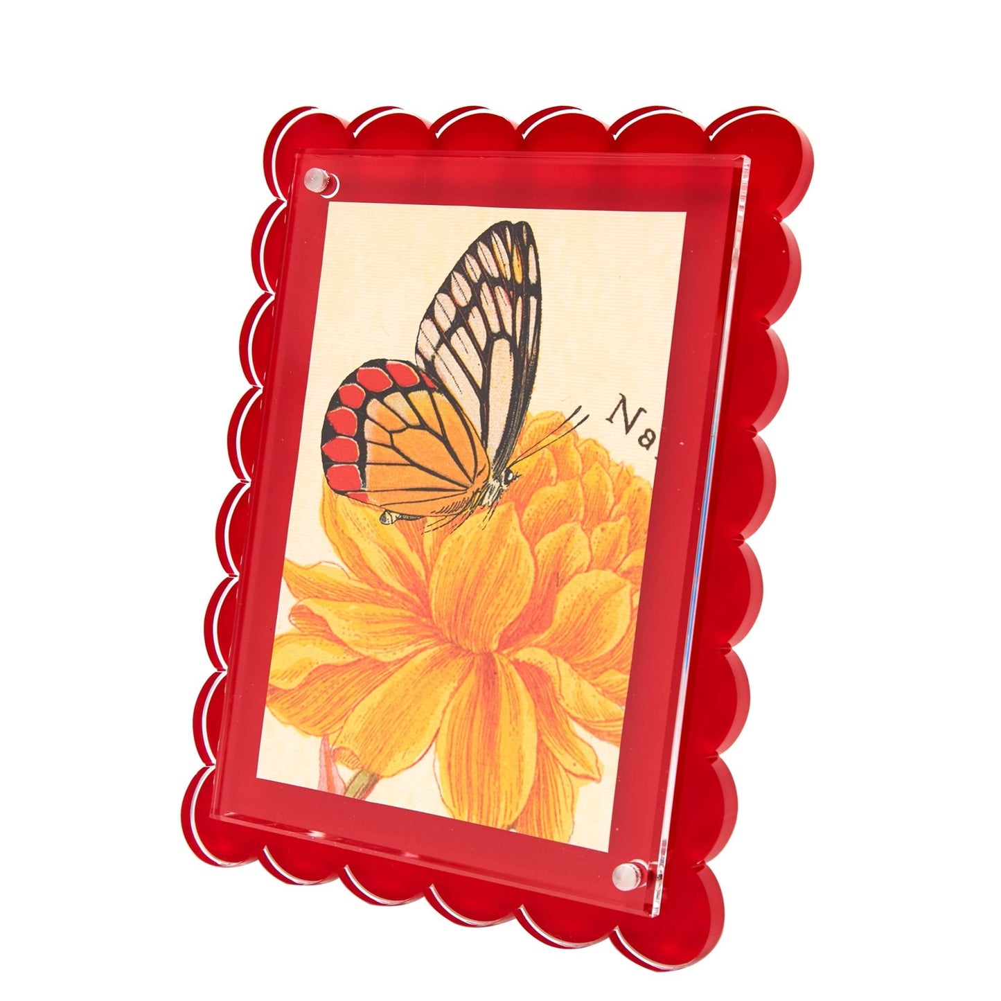 Red Acrylic Scallop Frame