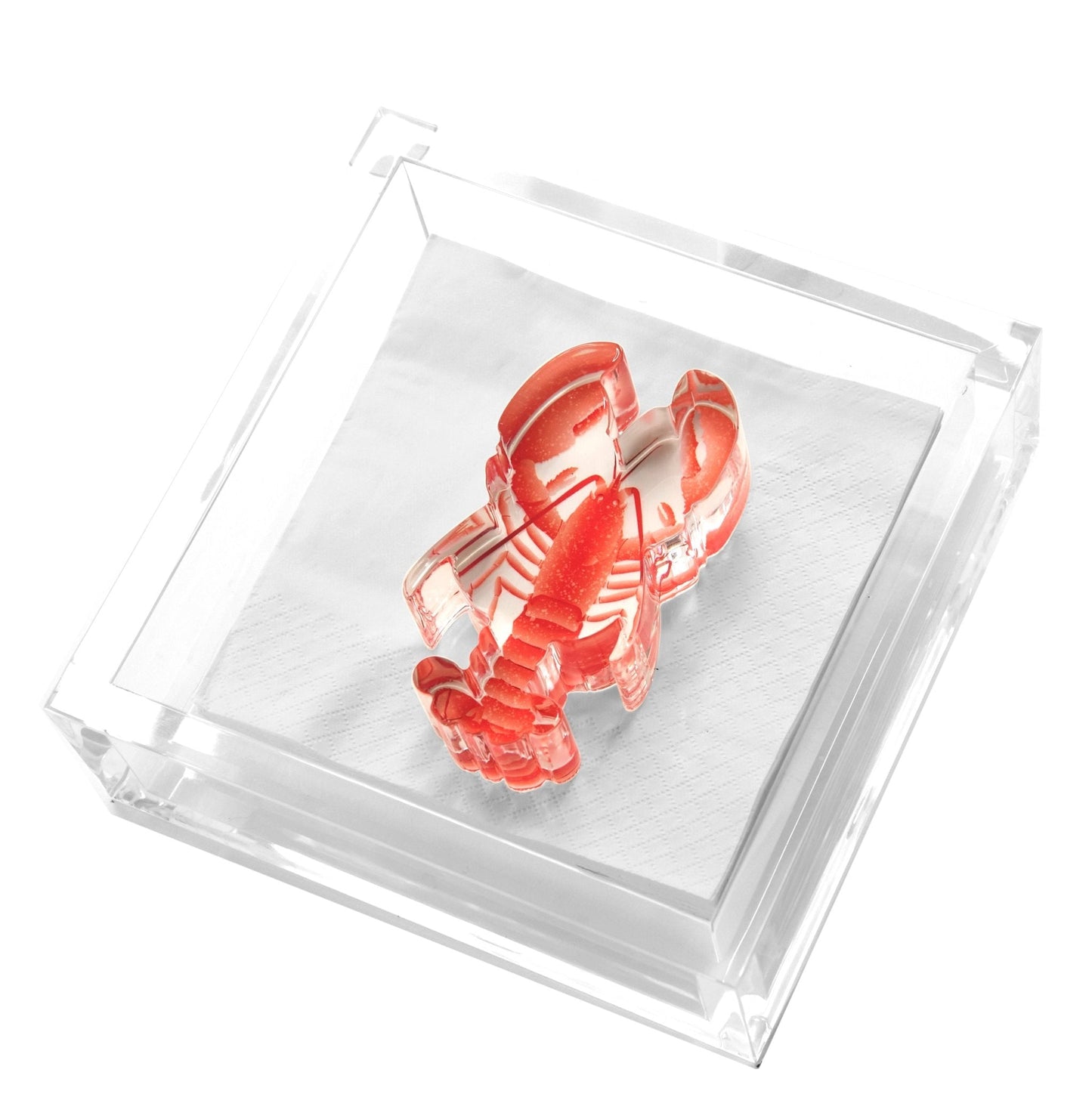 Red Lobster Acrylic Cocktail Napkin Holder