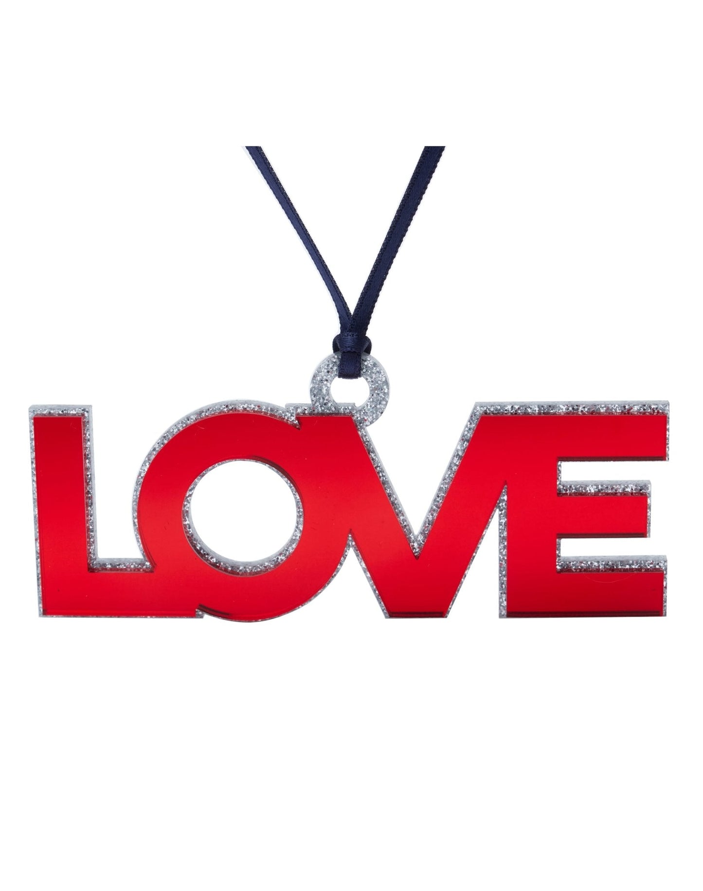 Red Mirrored Love Acrylic Ornament