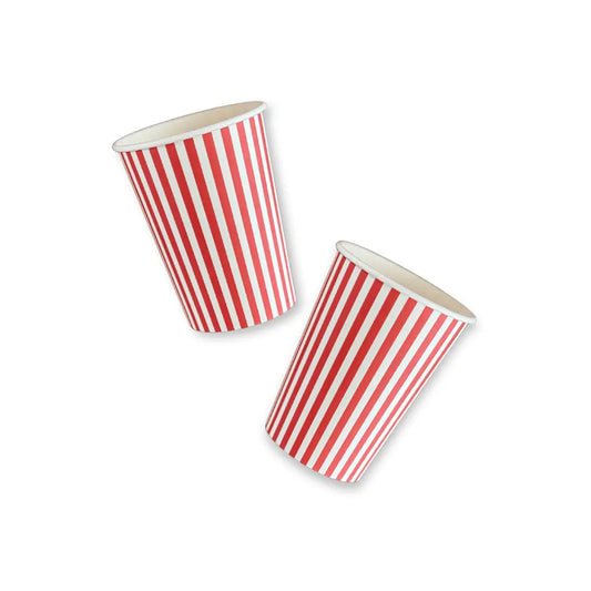 Red & White Candy Stripe Paper Cups (12pcs)