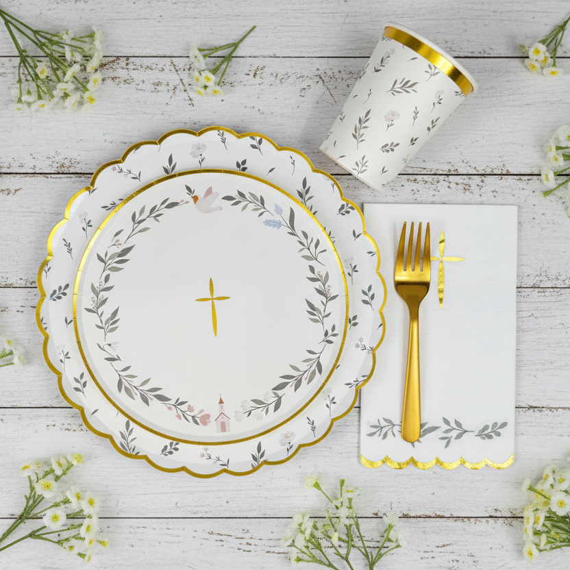 Religious Eucalyptus Luncheon Napkins  (Set of 16)