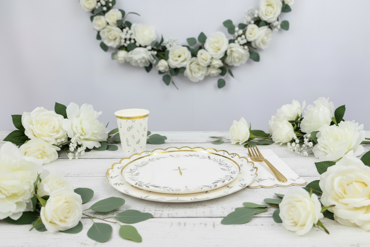 Religious Party Supplies Kit – Baptism First Communion | Plates, Cups, Napkins | Party in a Box