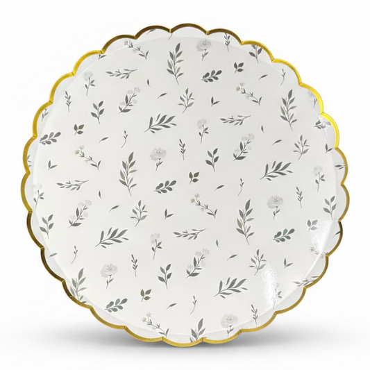 Floral Eucalyptus Large Plates 10" (8 Pack)