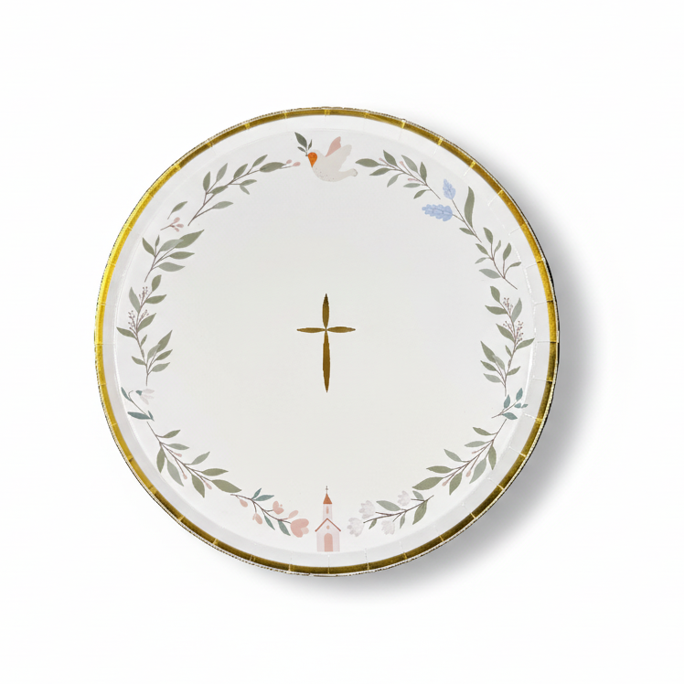Religious Party Supplies Kit – Baptism First Communion | Plates, Cups, Napkins | Party in a Box