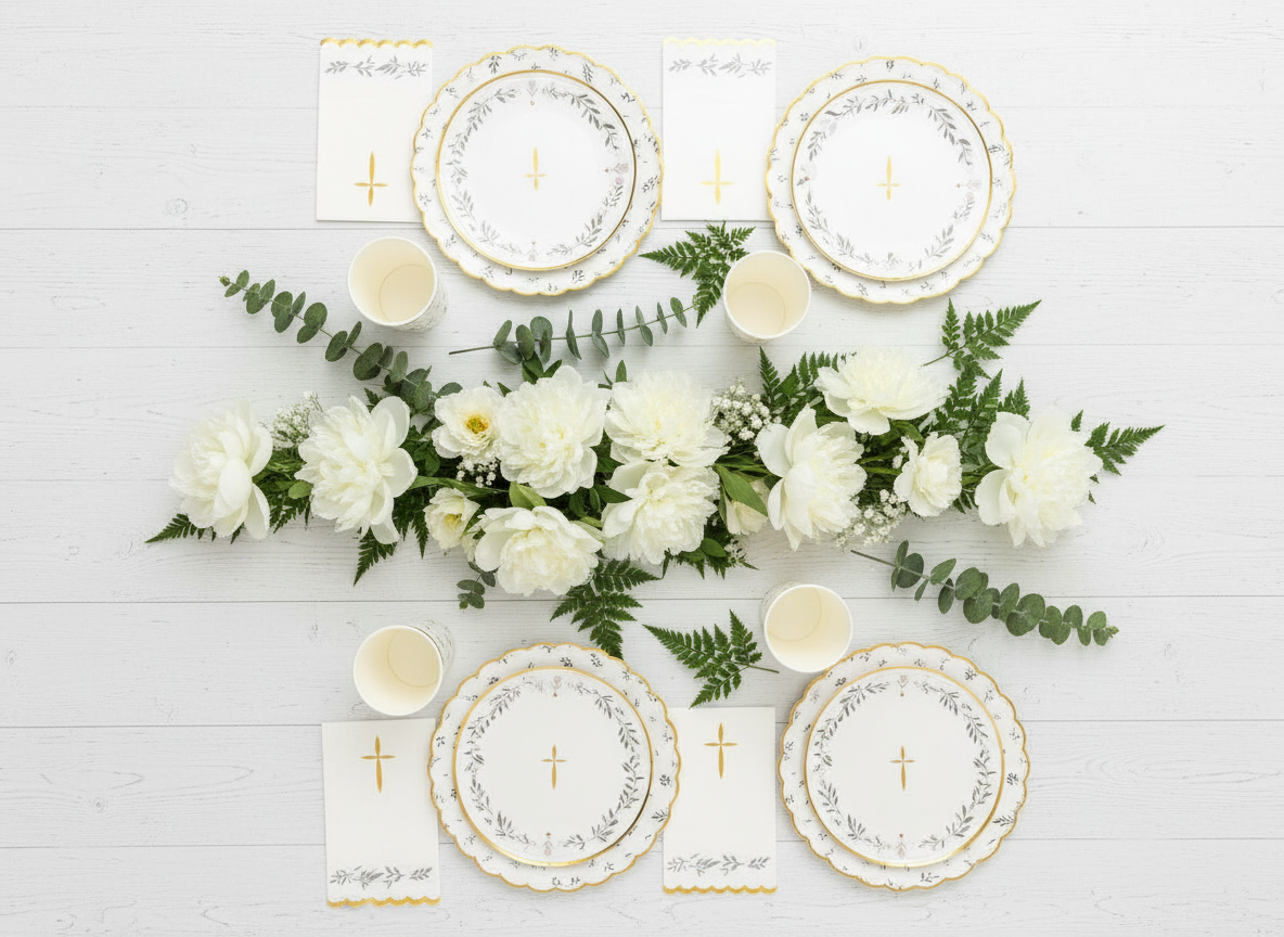 Religious Eucalyptus Luncheon Napkins  (Set of 16)