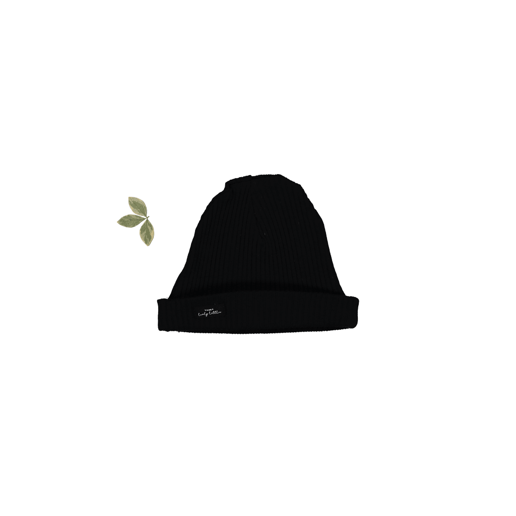 The Hat - Black Ribbed