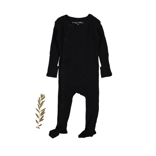 The Snap Romper - Black Ribbed