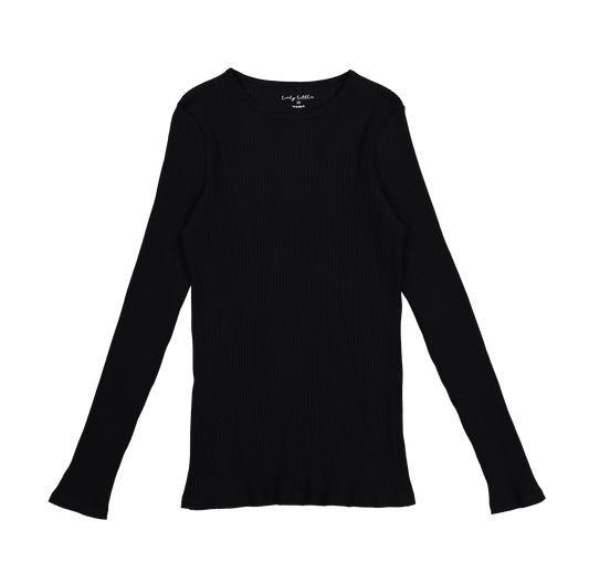 The Womens Tee - Black Ribbed