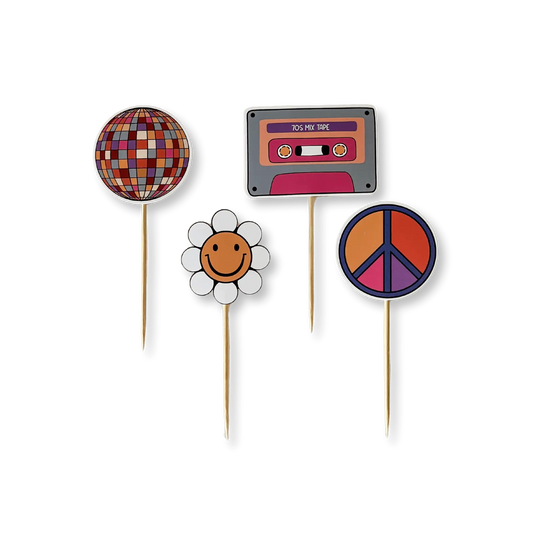 Retro Groovy Cupcake Toppers