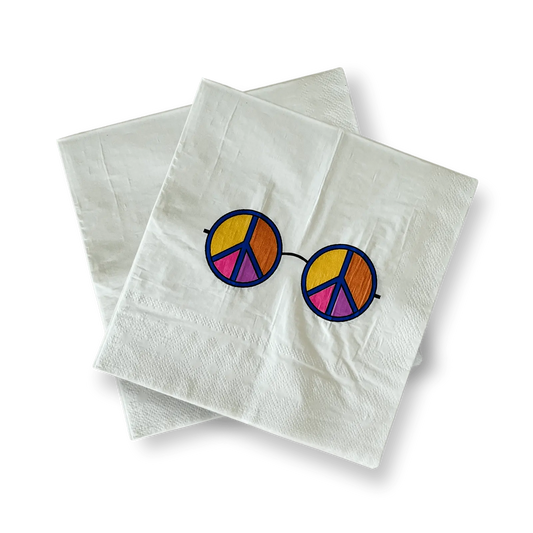Retro Groovy Large Disposable Paper Napkins (16pcs)