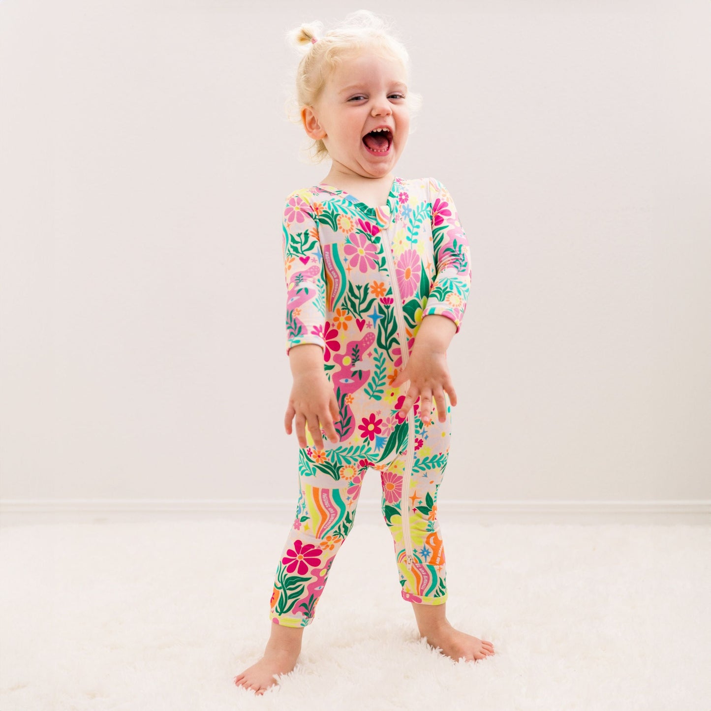 The Second-Skin Footless Romper | Rainbow Daisy Babe - 2T