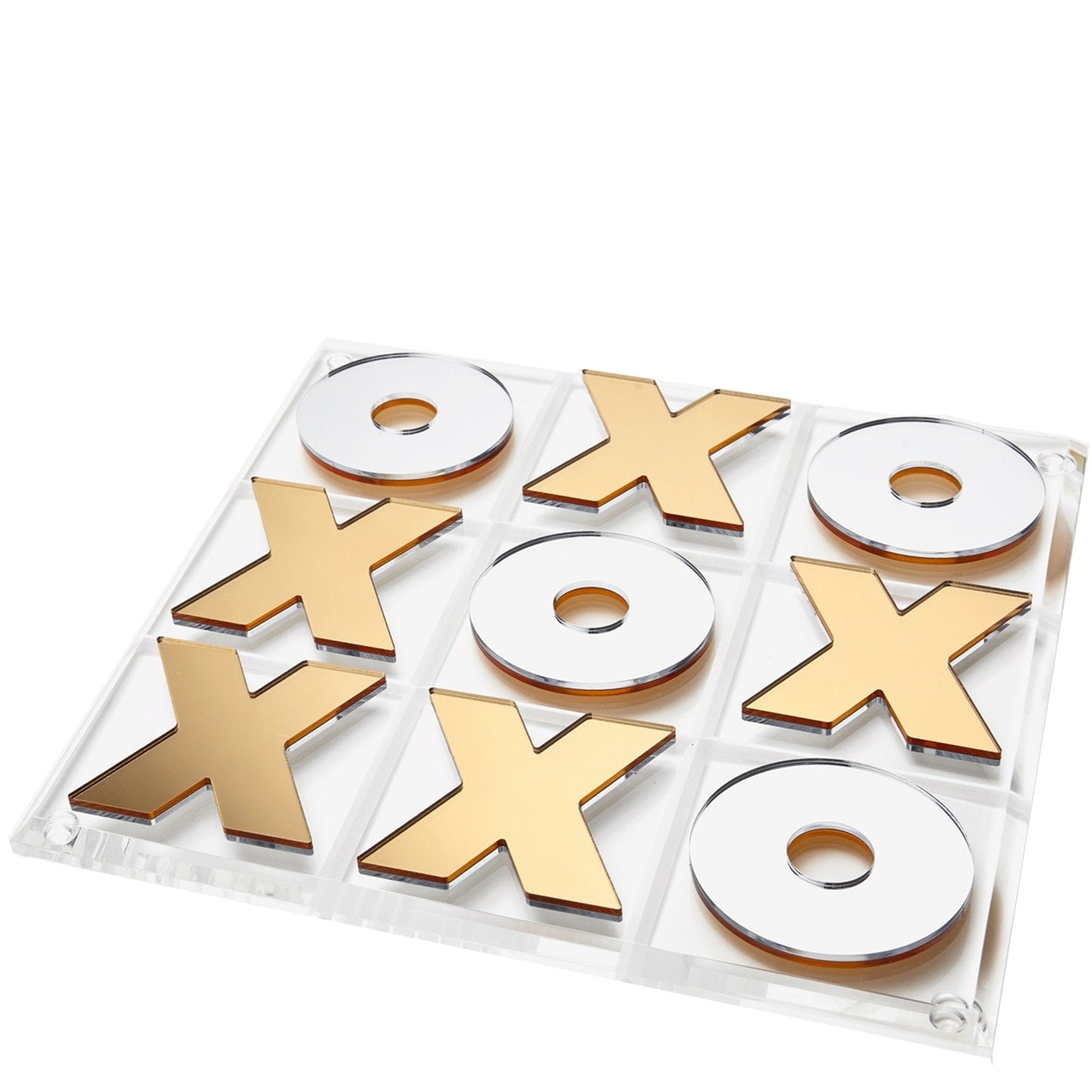 Reversible Mirror Gold + Silver Acrylic Tic Tac Toe