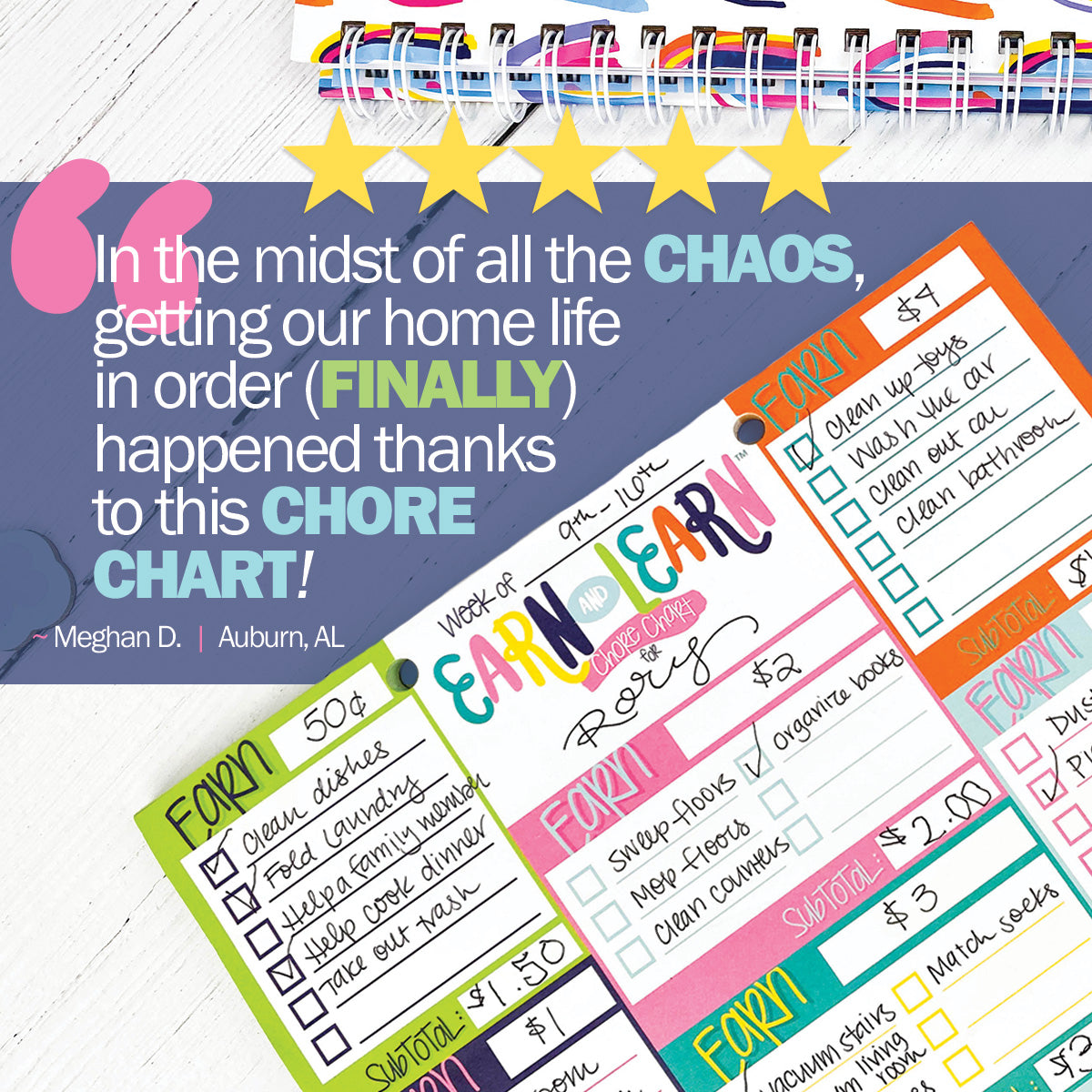 Earn & Learn® Kids Money Management Chore Chart Pad + BONUS App Membership | Dry Erase Savings Tracker for School Age Kids