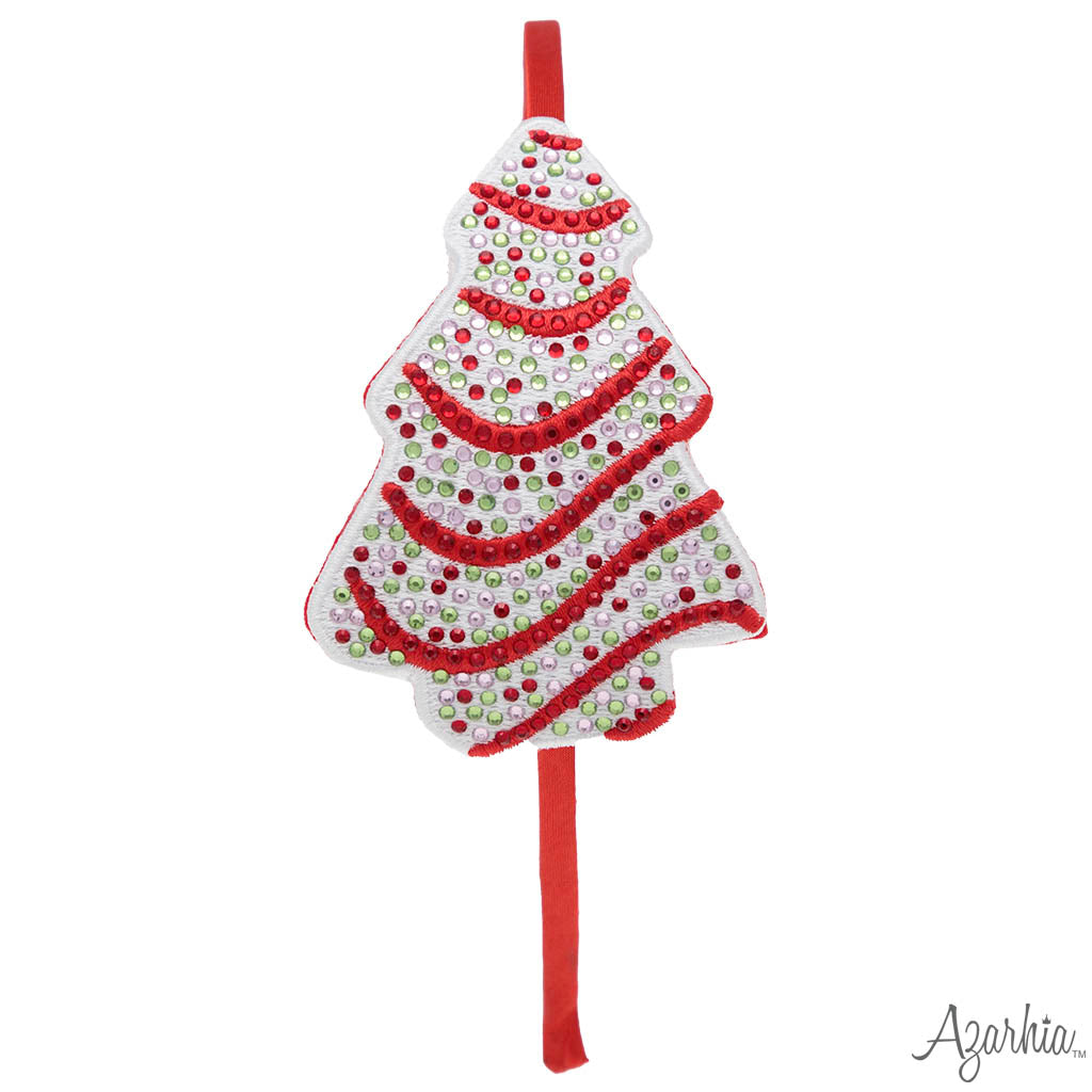 Confetti Cake Rhinestone Christmas Tree Headband – Holiday Hair Accessory for Girls