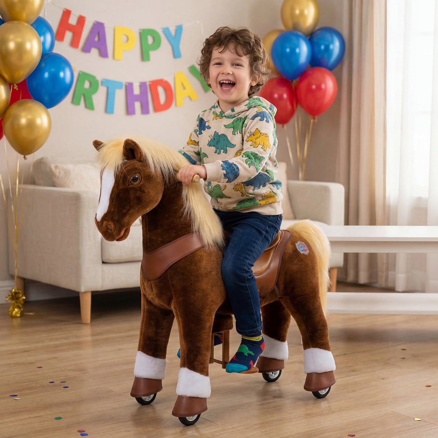 Model Y® Horse Ride-On Toy Age 4–7 – Brown