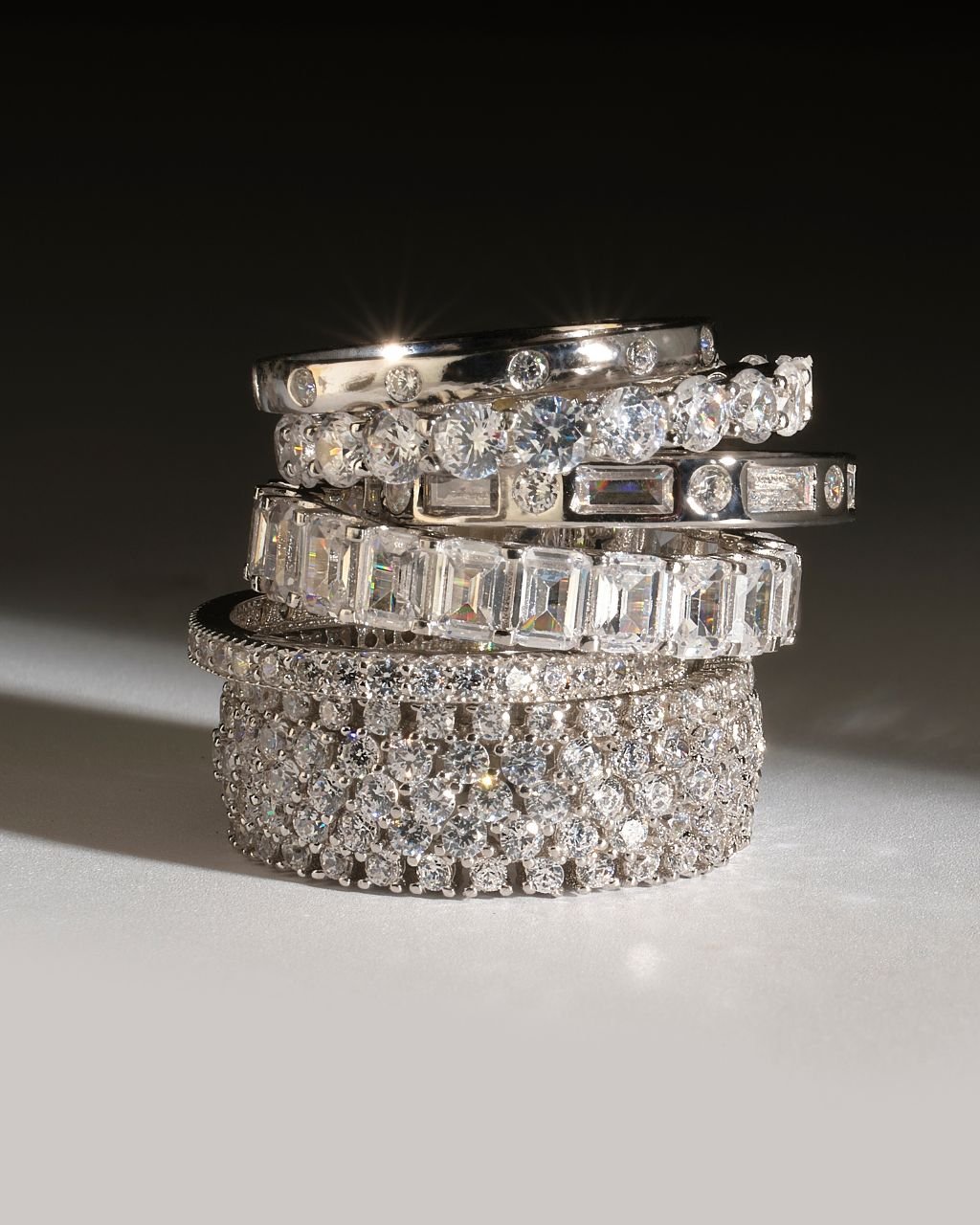 Sterling Silver Yvonne CZ Stacking Ring
