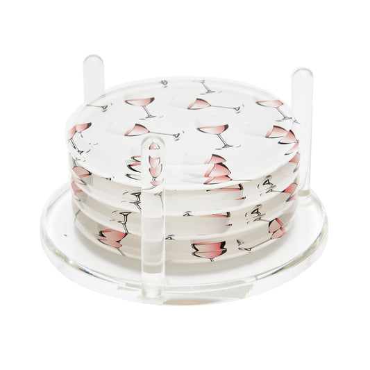 Rose Acrylic Drink Coasters