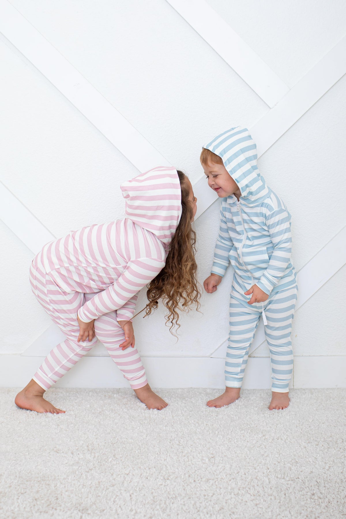Blush Stripes Zipper Hoodie