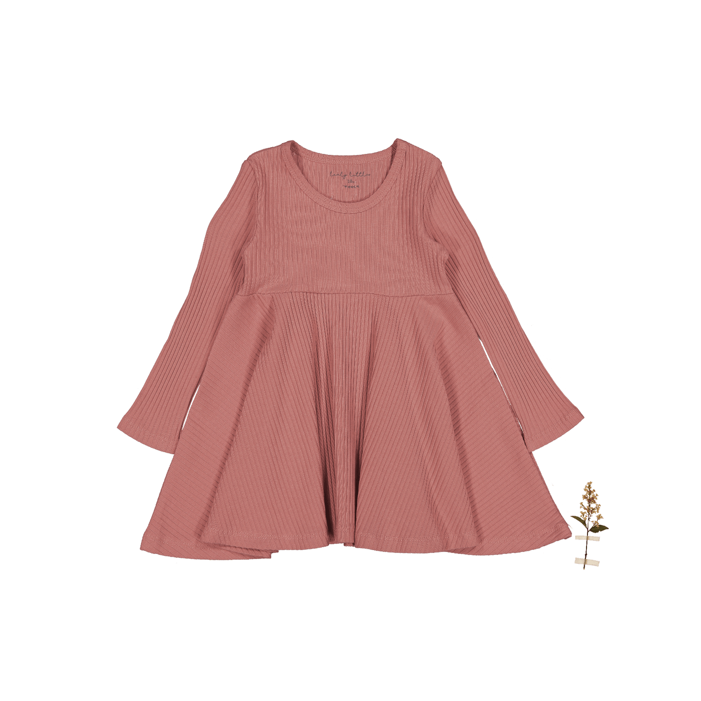 The Long Sleeve Dress - Rosewood Ribbed