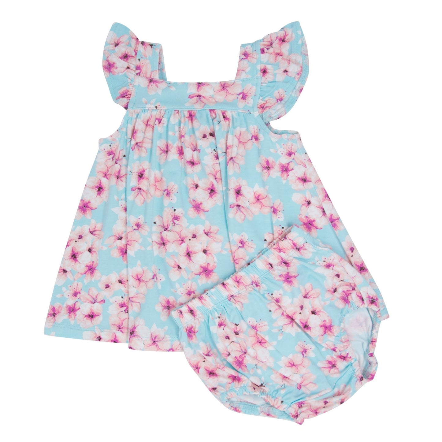 Pretty Pink Floral Ruffle Dress with Bloomer