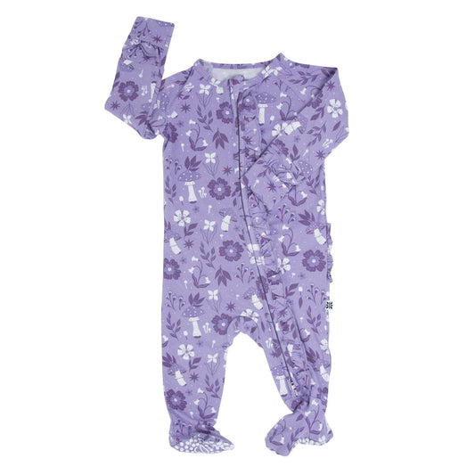 Mushroom Floral Ruffle Footie