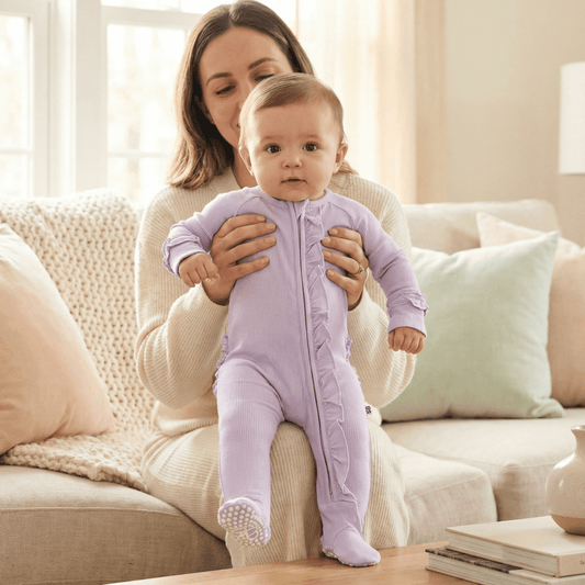 Ruffle Footie Orchid Petal Rib
