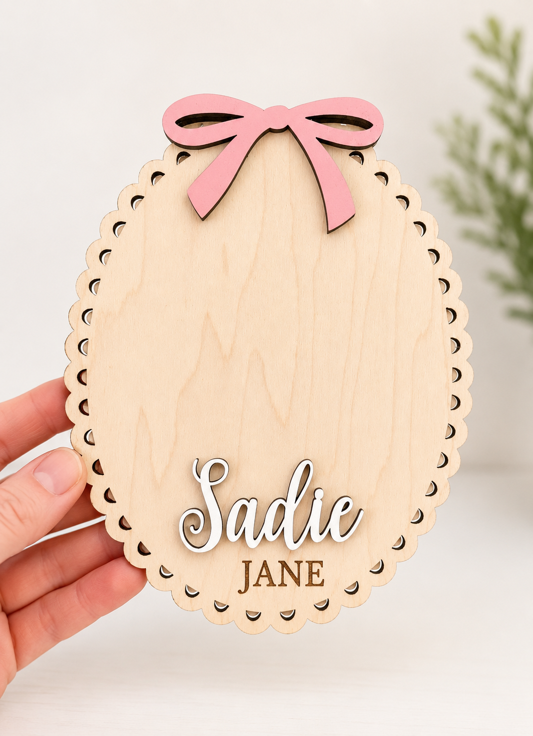 Baby Name Announcement Sign Newborn Girl