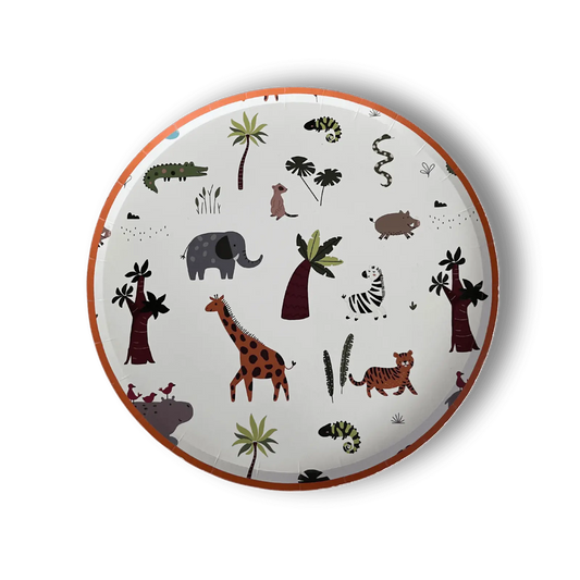 Safari Large Paper Party Plate (8pcs)