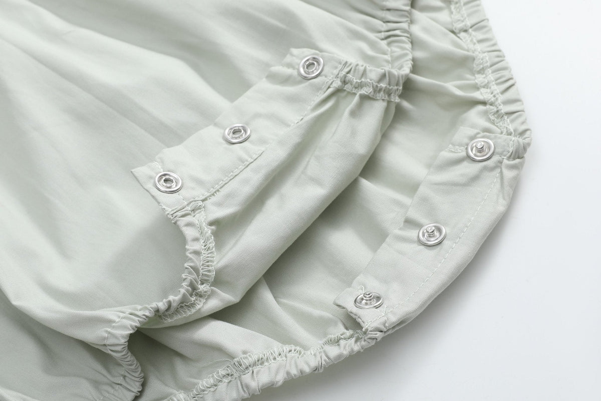 Sage Green Pumpkin Smocked Ruffle Bubble Romper