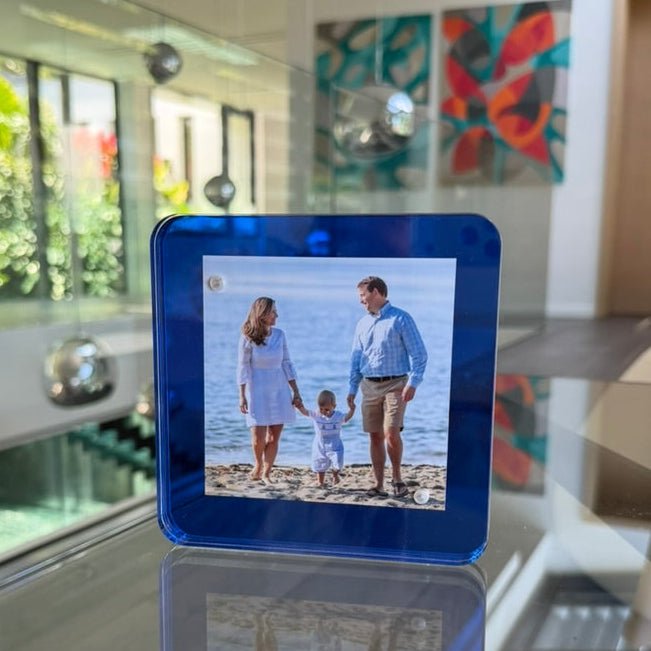 Sea Glass Blue Acrylic 4" x 4" Flip Frame
