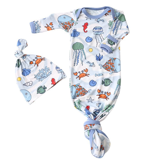 Sea  Swirls Gown & Hat