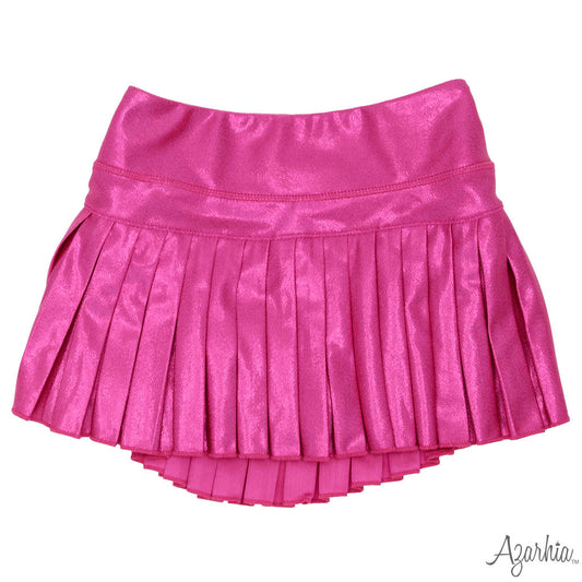 Azarhia Girls Shimmer Mini Pleated Skort – Hot Pink