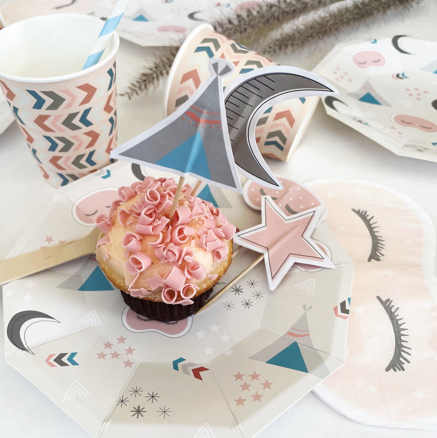 Sleepover Party Supplies Kit – Glamping Birthday | Plates, Cups, Napkins | Party in a Box