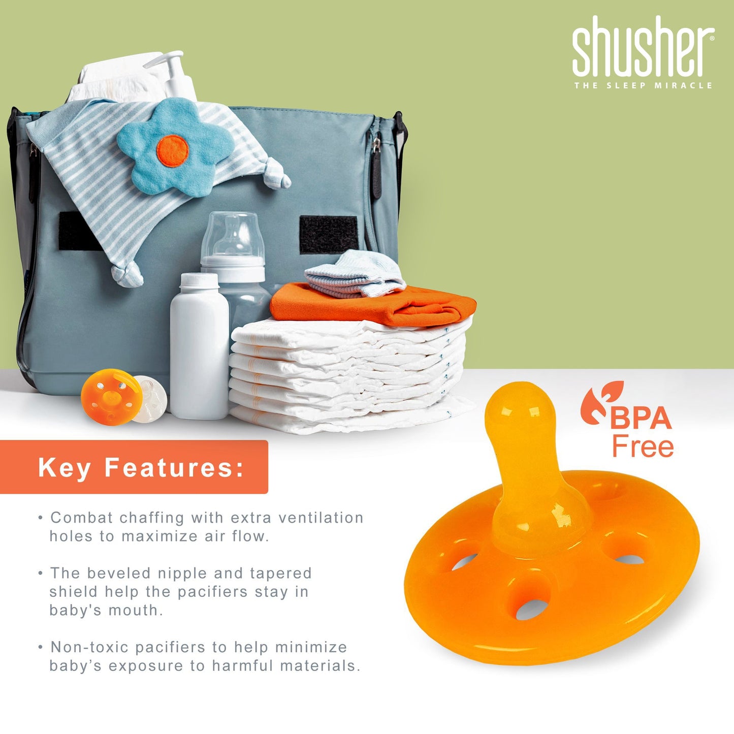 Baby Shusher Sloth Plush Sound Machine + 2 Shushie Pacifiers Bundle