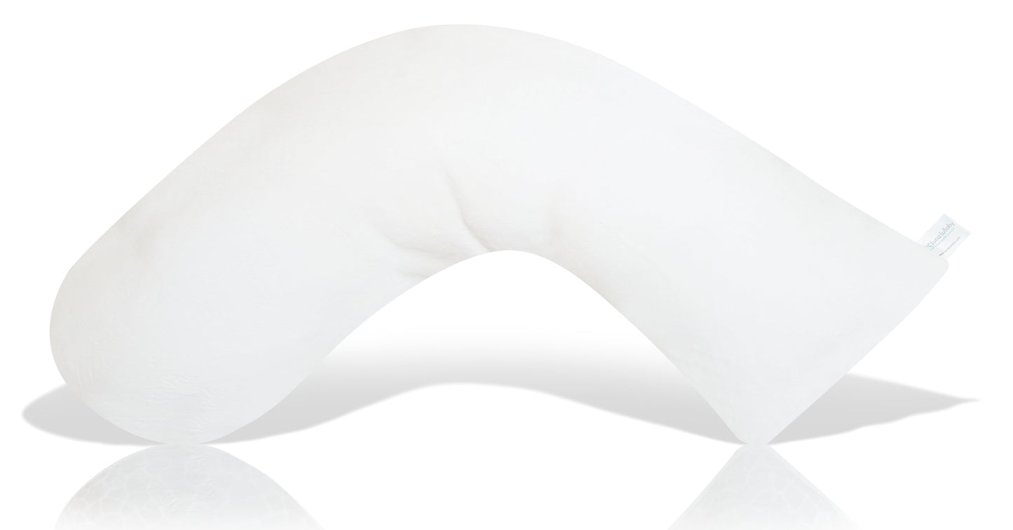 Nursing Pillow - White Plush Smooth Design | Luna Lullaby