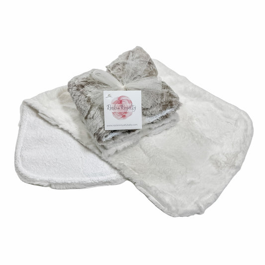 Snowcat Ivory | Luxe Baby Burp Cloth Set of 2