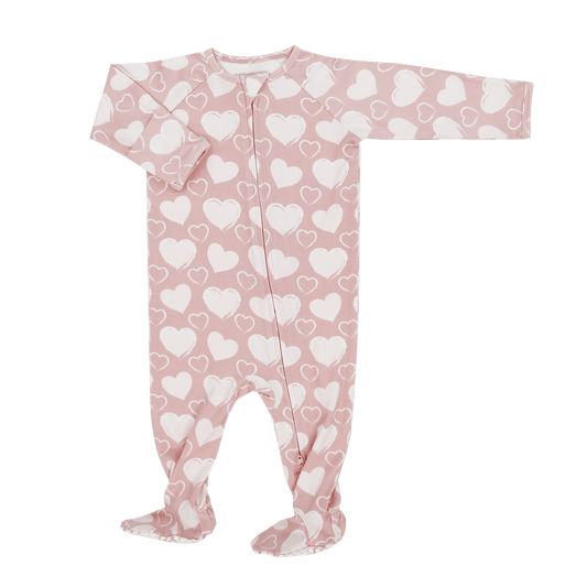 So Much Love Zipper Footie