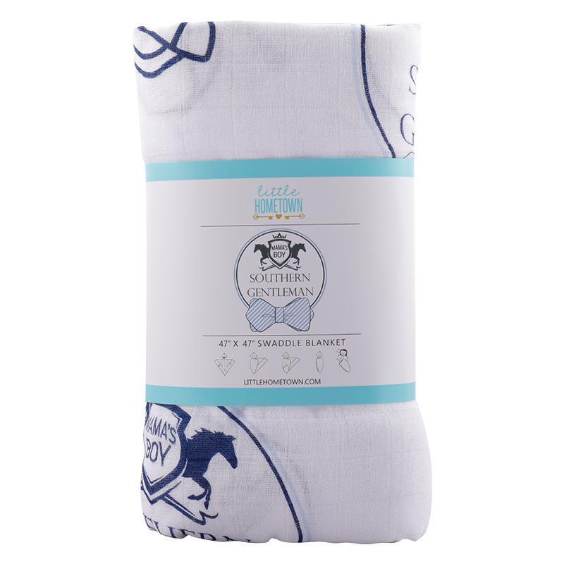 Southern Gentleman Baby Boy Muslin Swaddle Receiving Blanket