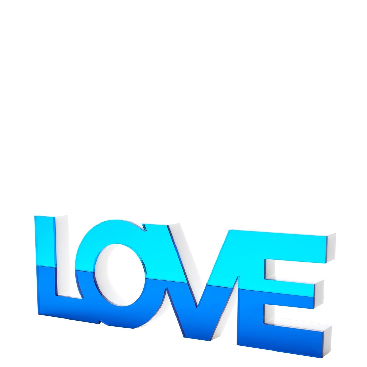 Mirrored Blue Acrylic Love Stand Alone