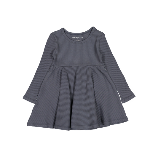 The Long Sleeve Dress - Steel