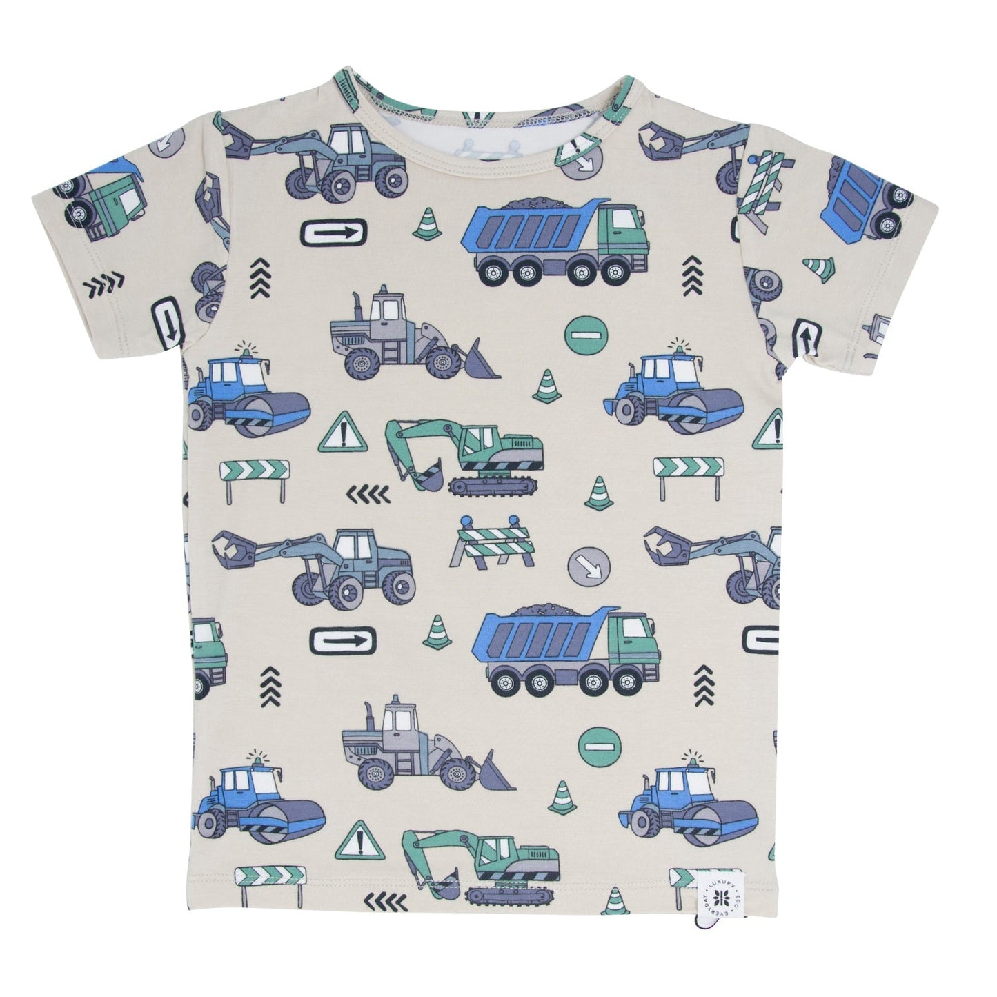 Trucks Diggers Construction  Summer Pajama Set