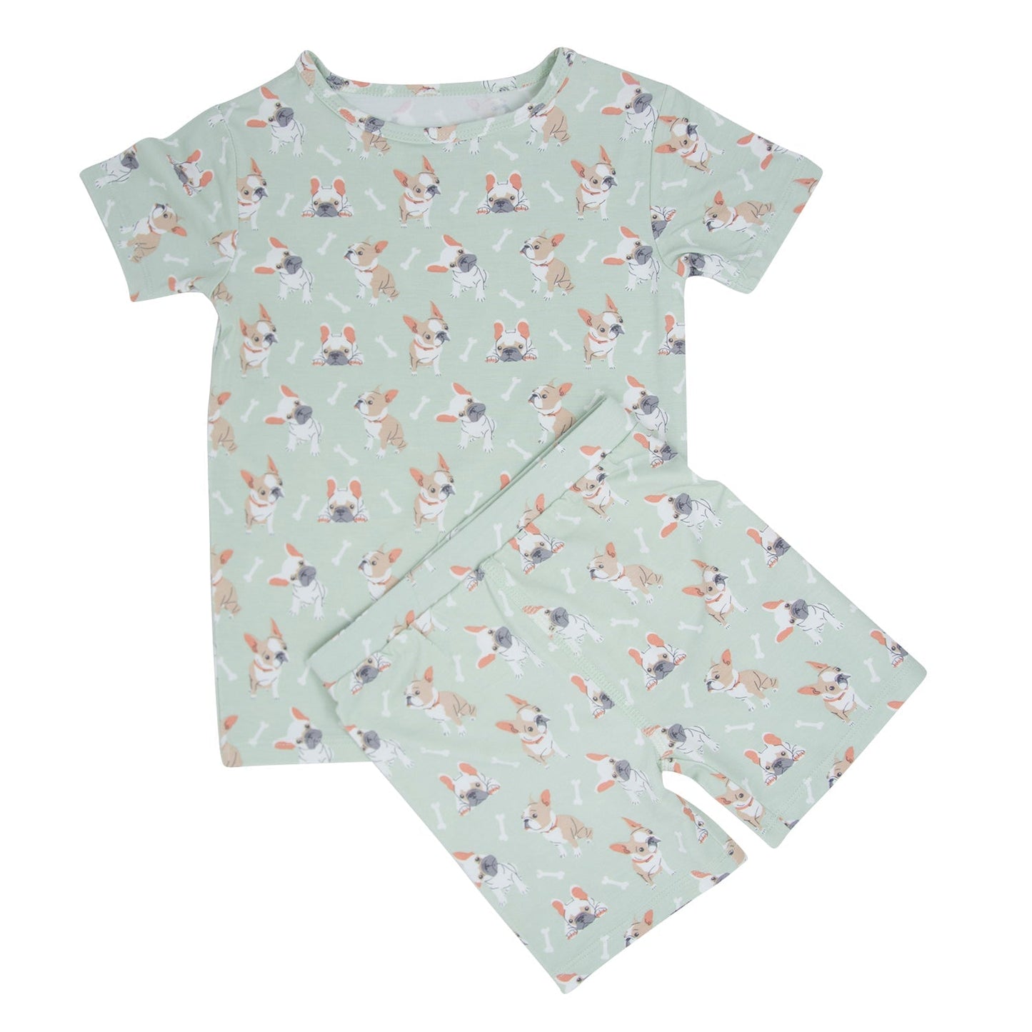 Mint Frenchie Puppy Summer Pajama Set
