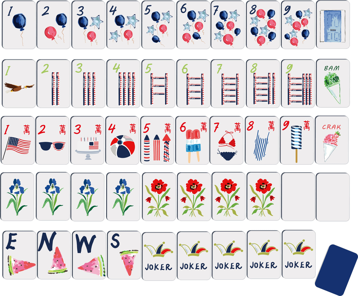 Summer Fun Mahjong Tiles (Preorder)