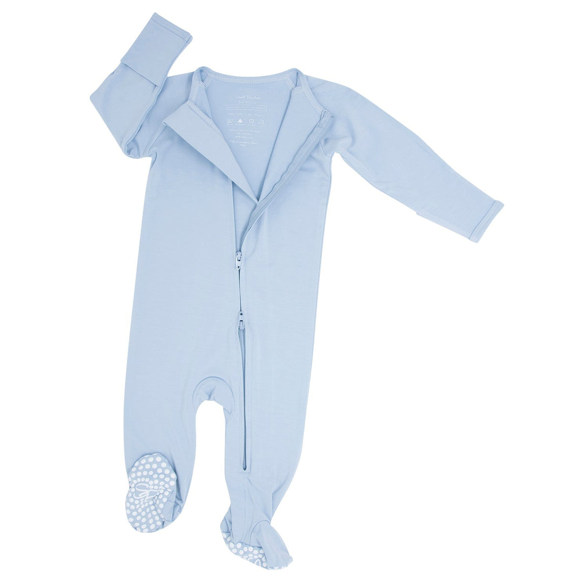 Sweet Bamboo Zipper Footie -  Dontes Blue