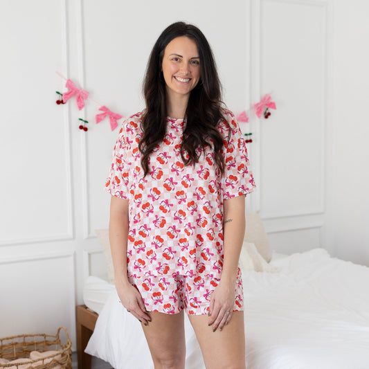 Sweet Cherry Love Weekender Shorts Set