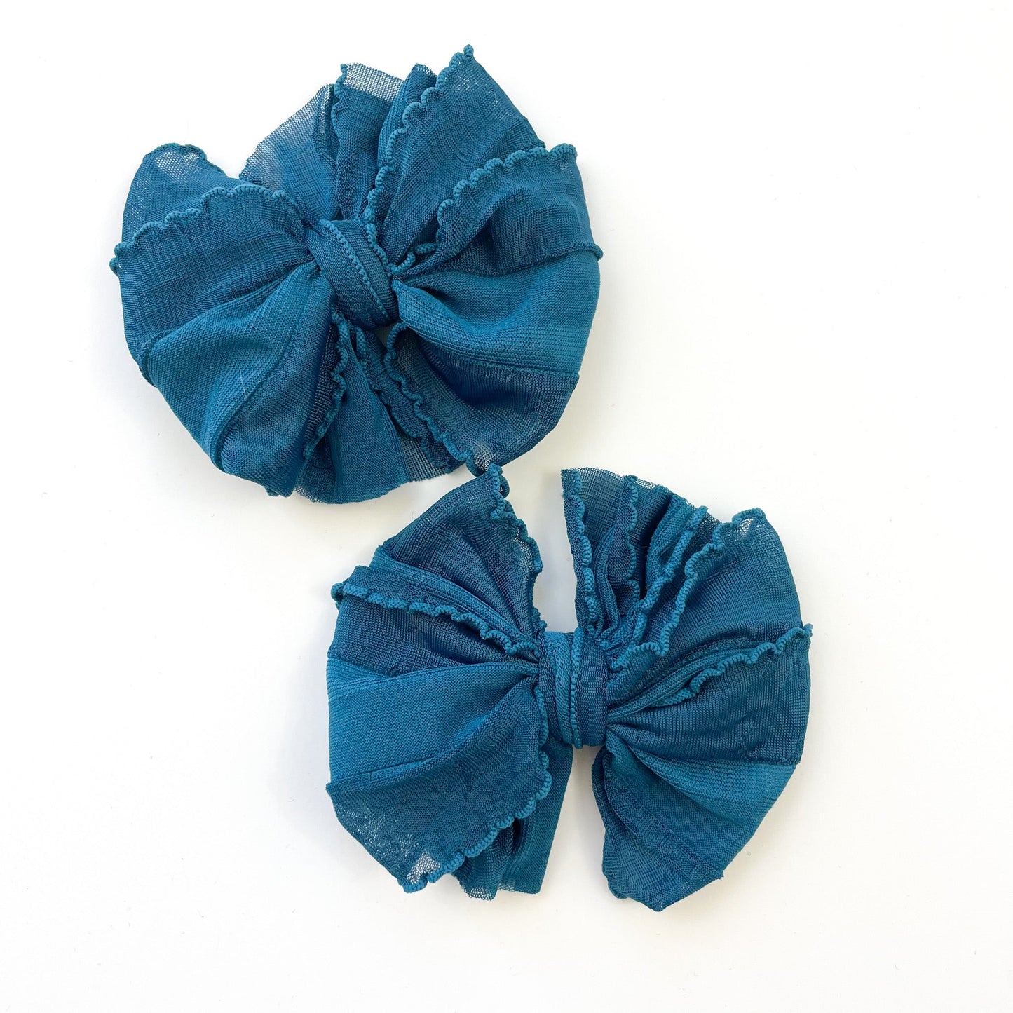 Teal | Ruffled Hair Clip