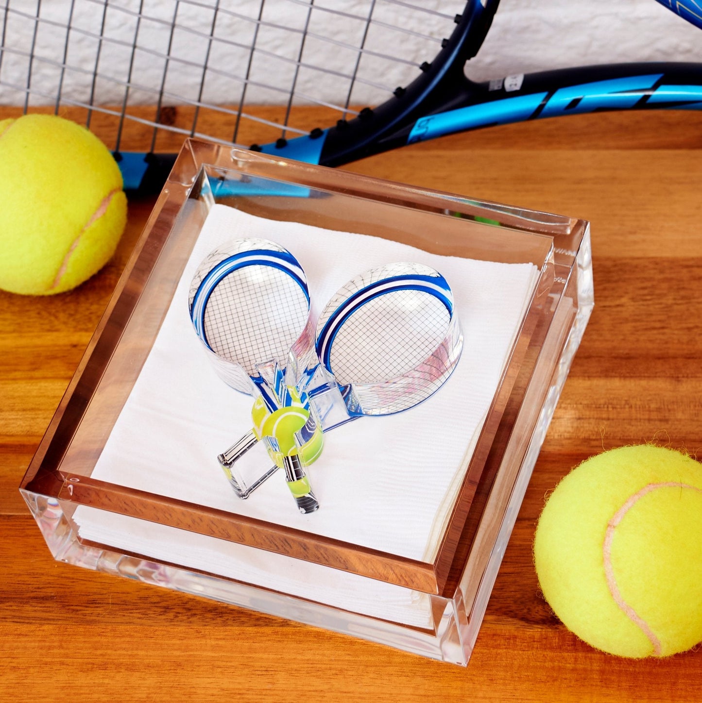 Tennis Racquets Acrylic Cocktail Napkin Holder