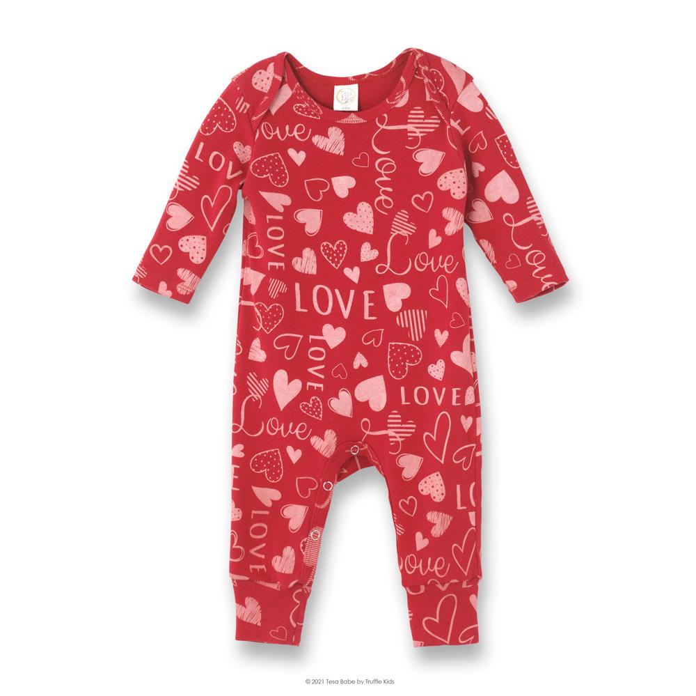 Baby Girl Valentine's Hearts Full of Love Cotton Romper